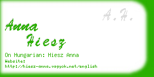 anna hiesz business card